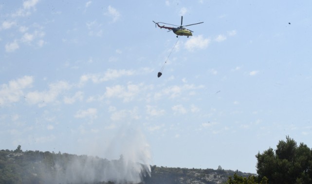Urla Balıklova’da orman yangını alarmı